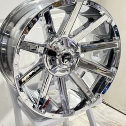20" FUEL WHEELS D614 CONTRA CHROME OFF-ROAD RIMS