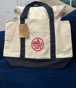 Trader Joe’s Navy Blue Canvas Tote Bag