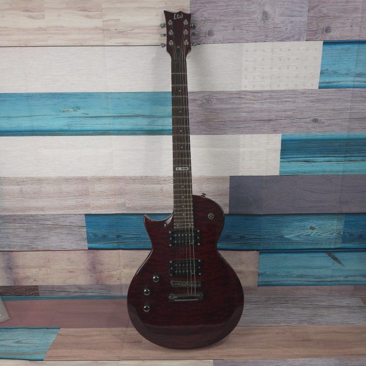 LTD Electric Guitar ESP LTD EC-100QM Quilt Maple See-Thru Black Cherry Guitar Left Hand Play