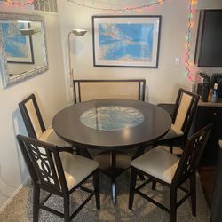 Round Dining Table With Chairs And Bench