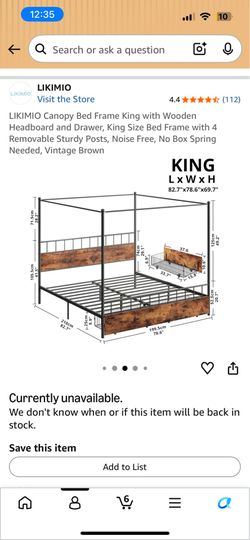 King Canopy Bedframe