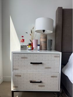 Living Spaces Modern 2-Drawer Nightstand – Like New
