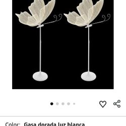 4 Piezas Lámpara Mariposa 🦋 Dorada Y Blanca Luz
