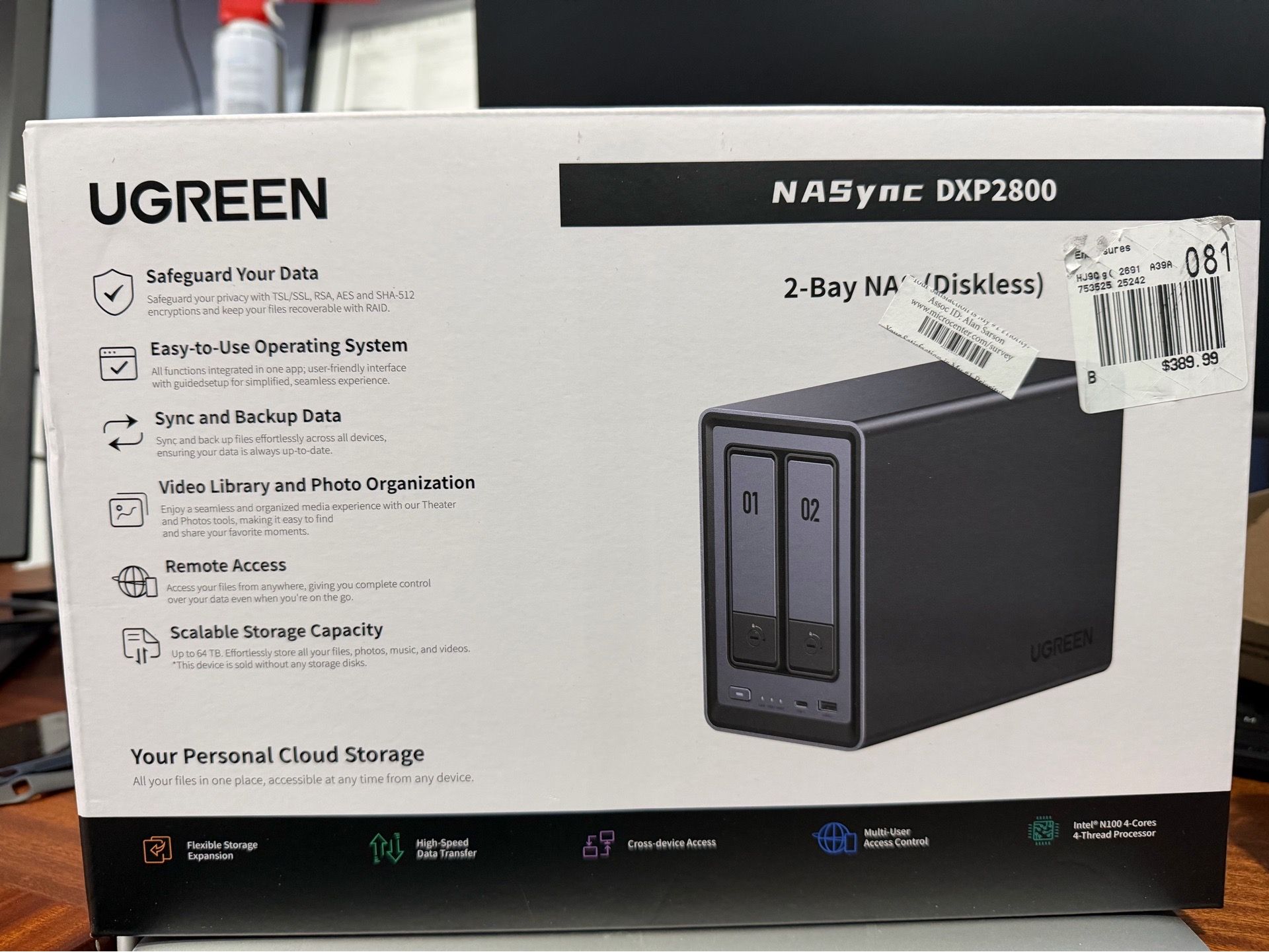 UGREEN NASync DXP2800 2-Bay NAS - Brand New Open Box