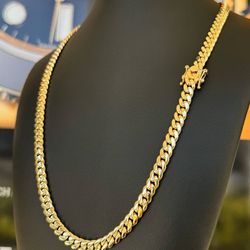 14k solid Yellow Gold Brand new Cuban link 24” Chain necklace 100.4 grams 7.5mm