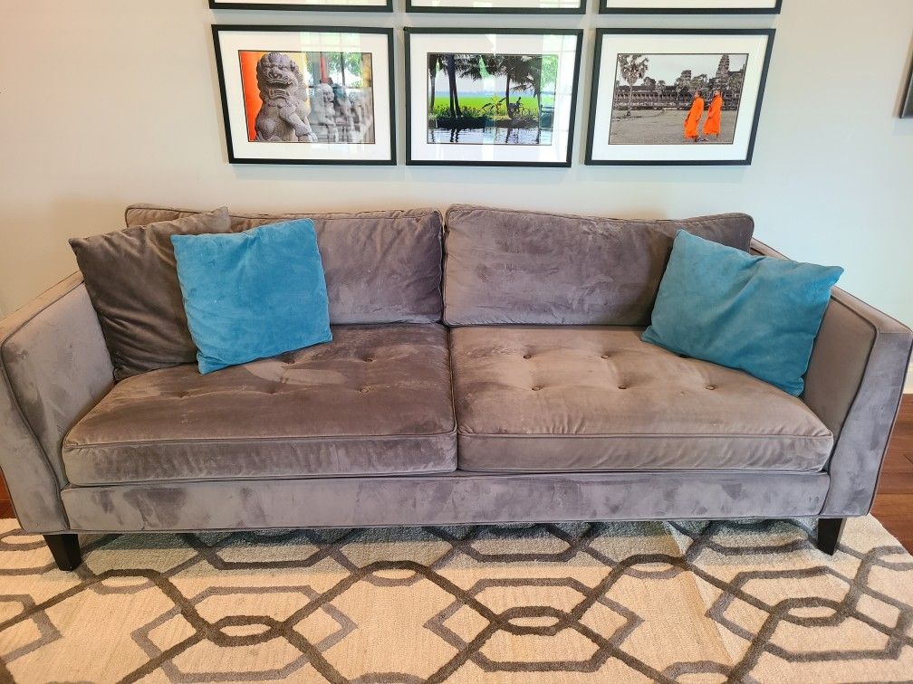 Gray Microfiber SOFA for Sale in Daniels, MD OfferUp