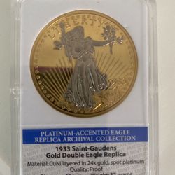 ✨ 1933 Saint-Gaudens Gold Double Eagle Replica – Proof Coin – Collector’s Edition