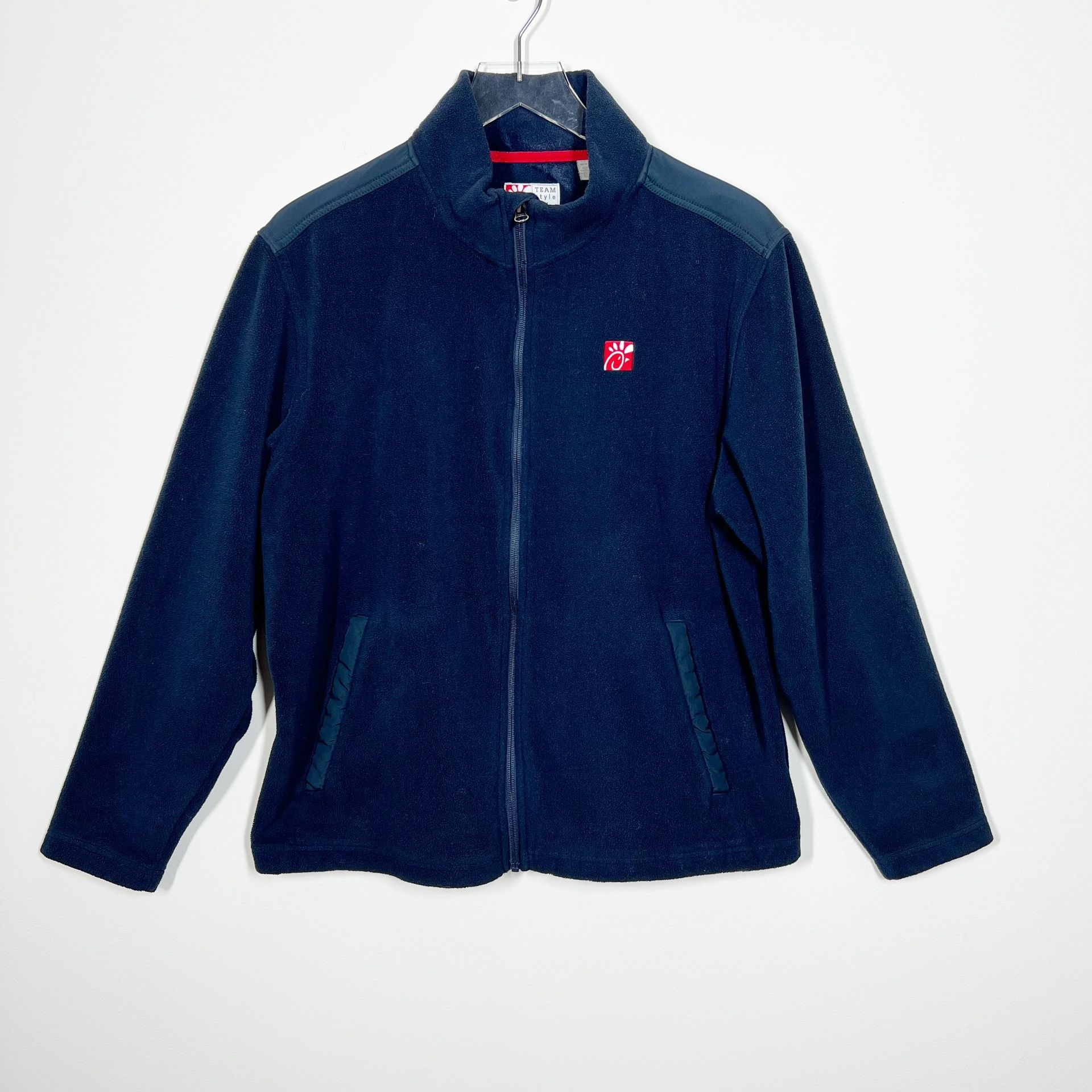 Chick Fil A Fleece Full Zip Employee Blue Jacket Size Large Embroidered Logo