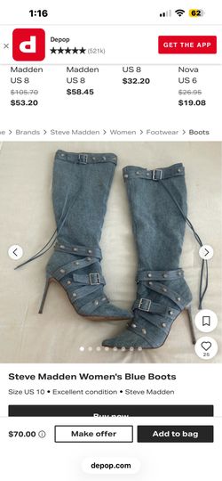 steve madden denim boots knee high