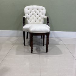 Vintage chair With Stool Louis XVI