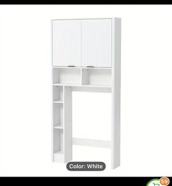WHITE Over Toilet Cabinet Storage