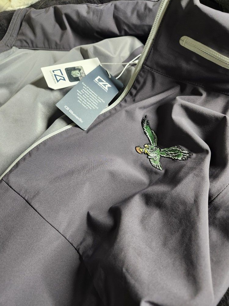 Philadelphia Eagles Cutter & Buck Windbreaker Hoodie Men's Jacket Size XXXL NEW