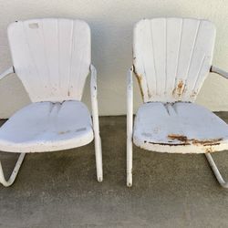 Vintage Metal Shellback Chairs