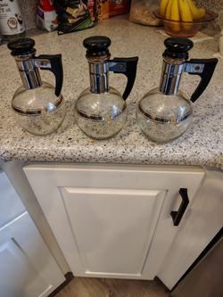 (3) Vintage Inland Glass Coffee/Tea Carafes