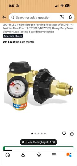 Nitrogen Purging Regulator
