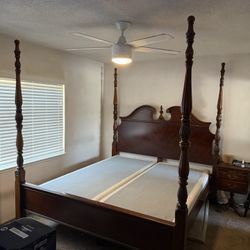Cal King Bed Head Board And 4 Post Frame 