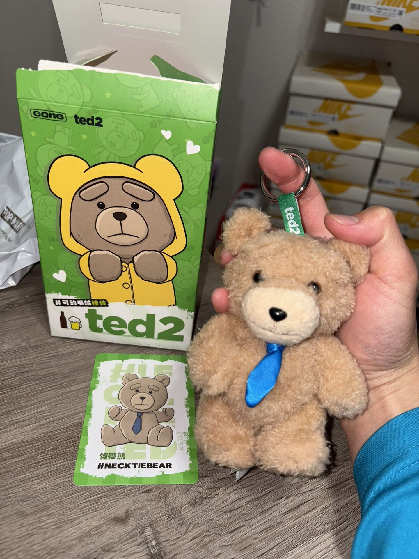 100% Authentic POP MART x GONG TED 2 Series Keychain Plush: Ted Neck Tie Bear
