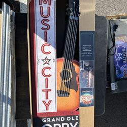 Music City LED Guitar Sign New