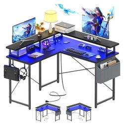L Shaped Desk With Led Lights