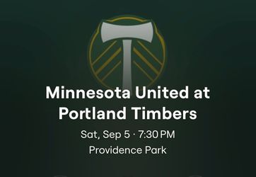 2 tickets to timbers vs Minnesota 9/5 7:30