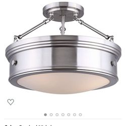CANARM LTD ISF624A03BN Boku BN 3 Bulb Semi-Flush Mount Brushed Nickel with Flat Opal Glass