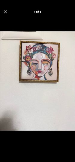 Bohemian Woman Floral Portrait — Framed Canvas Art