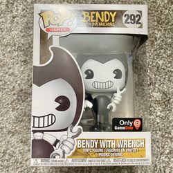 FUNKO POP! GAMES ~ BENDY WITH WRENCH #292 ~ GAMESTOP EXCLUSIVE
