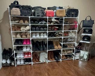 Large White Modular Shoe Rack Organizer