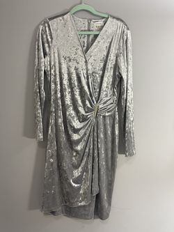 Women Dress Calvin Klein Velvet Silver 
