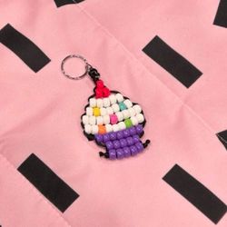 Cupcake Pony Bead Keychain (Handmade)