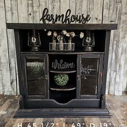 Black Farmhouse Display Cabinet/Shelf /hutch 
