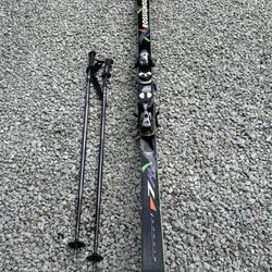 Rossignol 7M Skis (190 cm) with Salomon Racing Bindings - with poles. Great for Moguls!