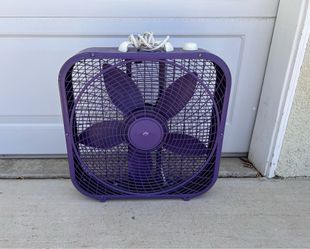20” - 3 Speed Air Circulating Box Fan for Home In Purple.