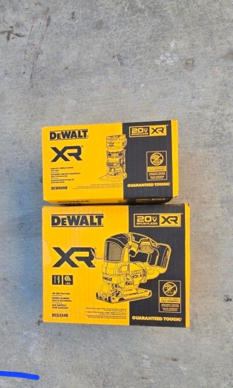 Dewalt 20v Router And Jigsaw Brushless XR With Variable Speed Brand New Tools Only 