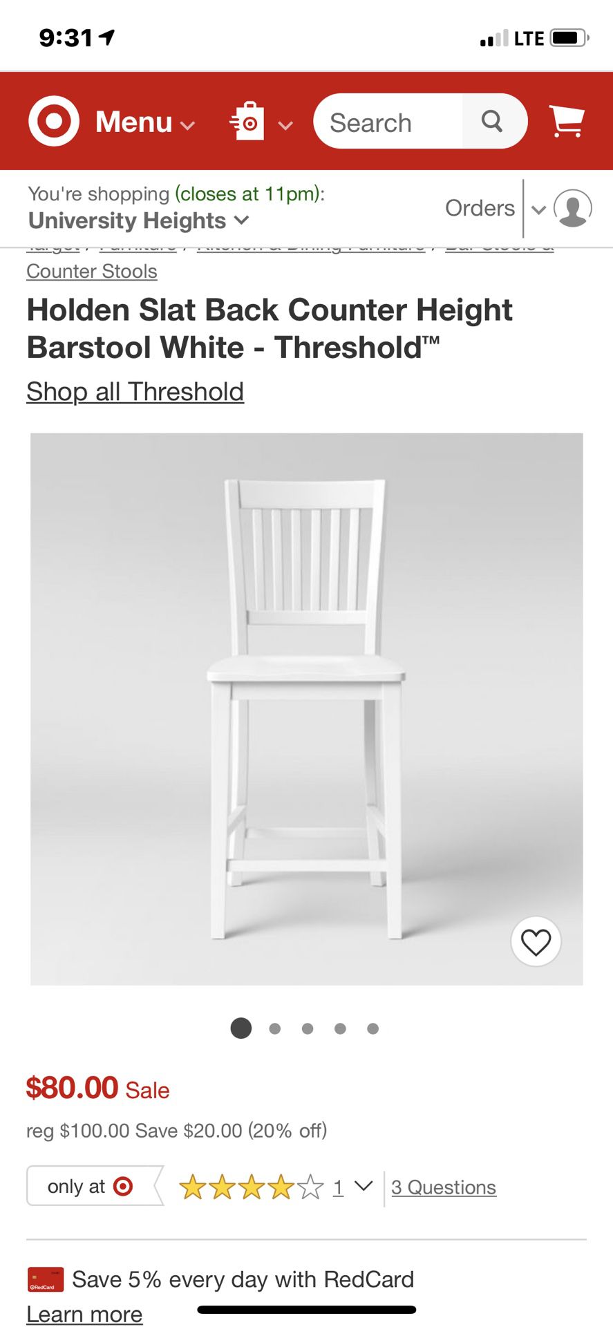 Counter stools (white )