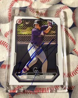 Ethan Holliday Signed 1st Bowman Rookie Card