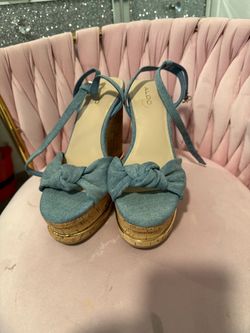 Aldo Denim Platform Wedge Sandals