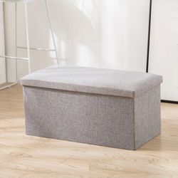 NEW IN BOX - Linen Storage Ottoman Cube, Collapsible Footrest Stool  35.43” x 23.62”x 7.87”