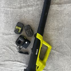 Ryobi Leaf Blower with Charger And Two Batteries 