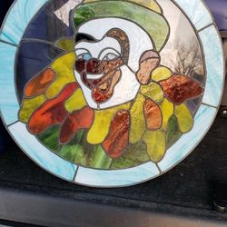 Large Stain glass Sun Catcher - Clown