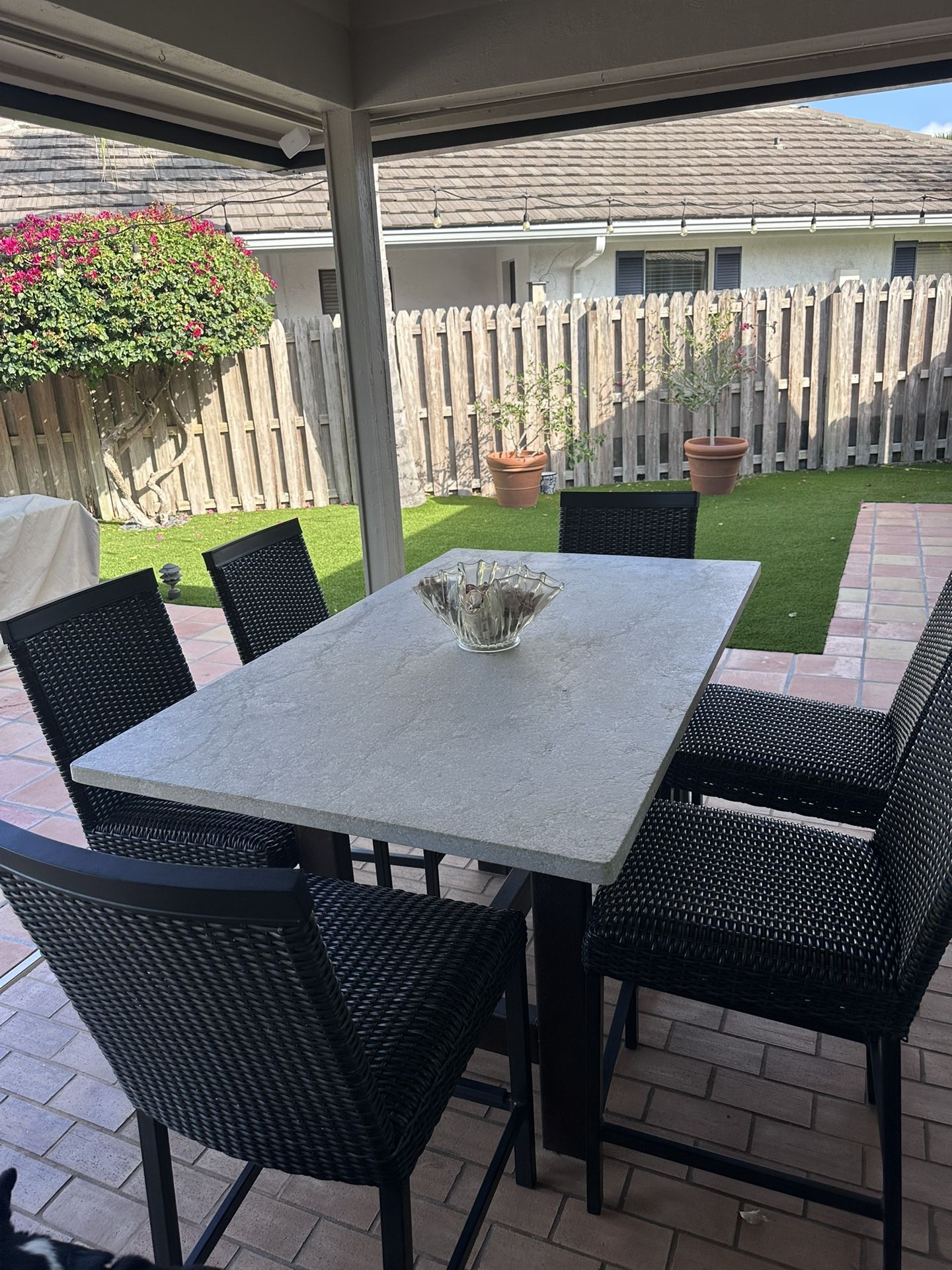  Outdoor Counter Height Dining Table with 6 Chairs