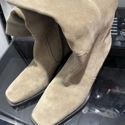 Vince Camuto Suede Taupe  Babellie Western Boots