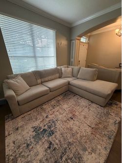Kevin Charles L Shaped Sectional Couch - Light Gray