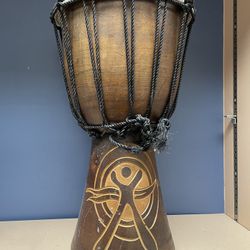 African Djembe Drum – Solid Wood (15.5” Tall)