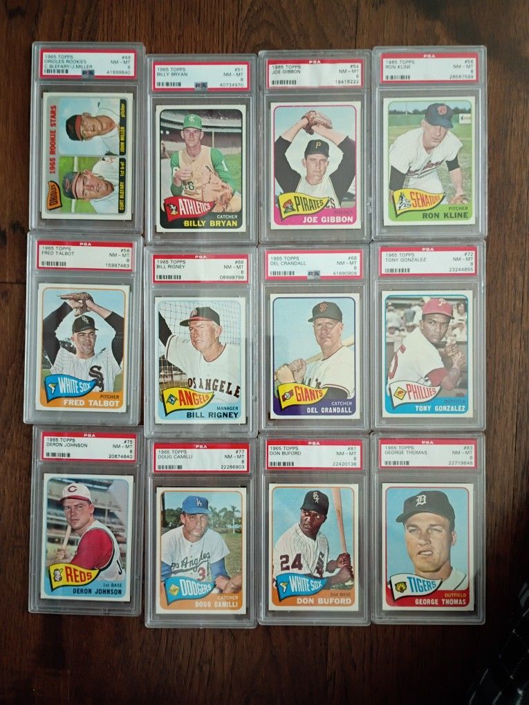 Vintage Baseball Cards: PSA 8 from 1965