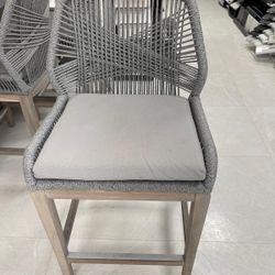 12 Gray Loom Counter Stools