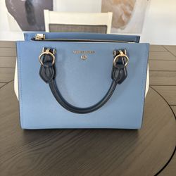 Michael Kors Marilyn Blue Multi Saffiano Medium Satchel