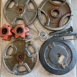(4) standard 25Lb plates with accessories