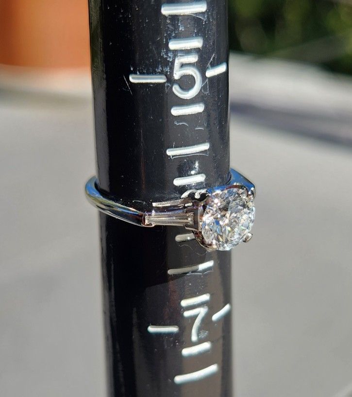 1.48CTW. Platinum Iridium Natural & IGI Certified Lab Created Diamond Engagement Ring
