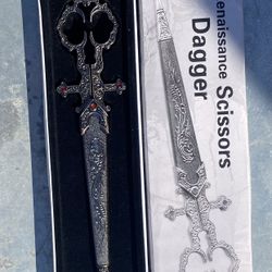 Renaissance Dagger Scissors In Sheathe